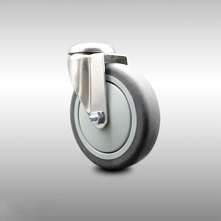 Service Caster 5 Inch 316SS Thermoplastic Rubber Wheel Swivel Bolt Hole Caster SCC-SS316BH20S514-TPRB
